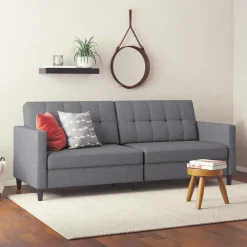 Dorel Home Hartford - 3-zits slaapbank in grijs stof Outlet