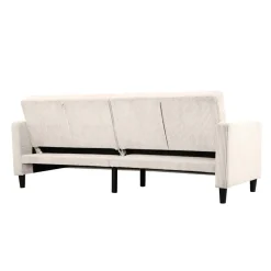 Dorel Home Hartford II - 3-zits slaapbank in crèmekleurige stof Clearance