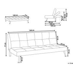 Beliani HASLE - Slaapbank 3-zits - Lichtgrijs - Polyester Discount