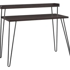 Dorel Home Haven - Bureau in donkerbruin met metalen poten Clearance