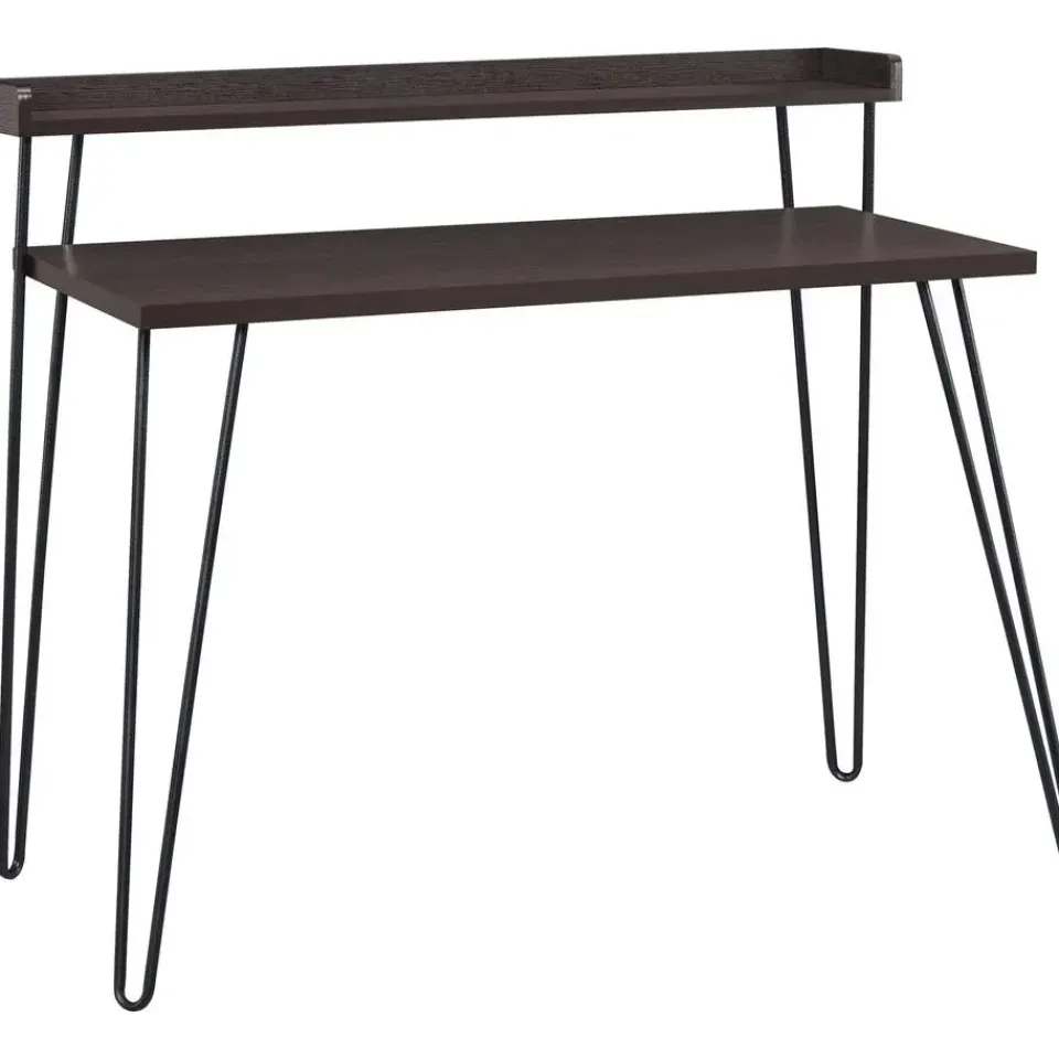 Dorel Home Haven - Bureau in donkerbruin met metalen poten Clearance