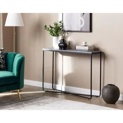 Beliani HAZEN - Sidetable - Grijs/Zwart- MDF Clearance