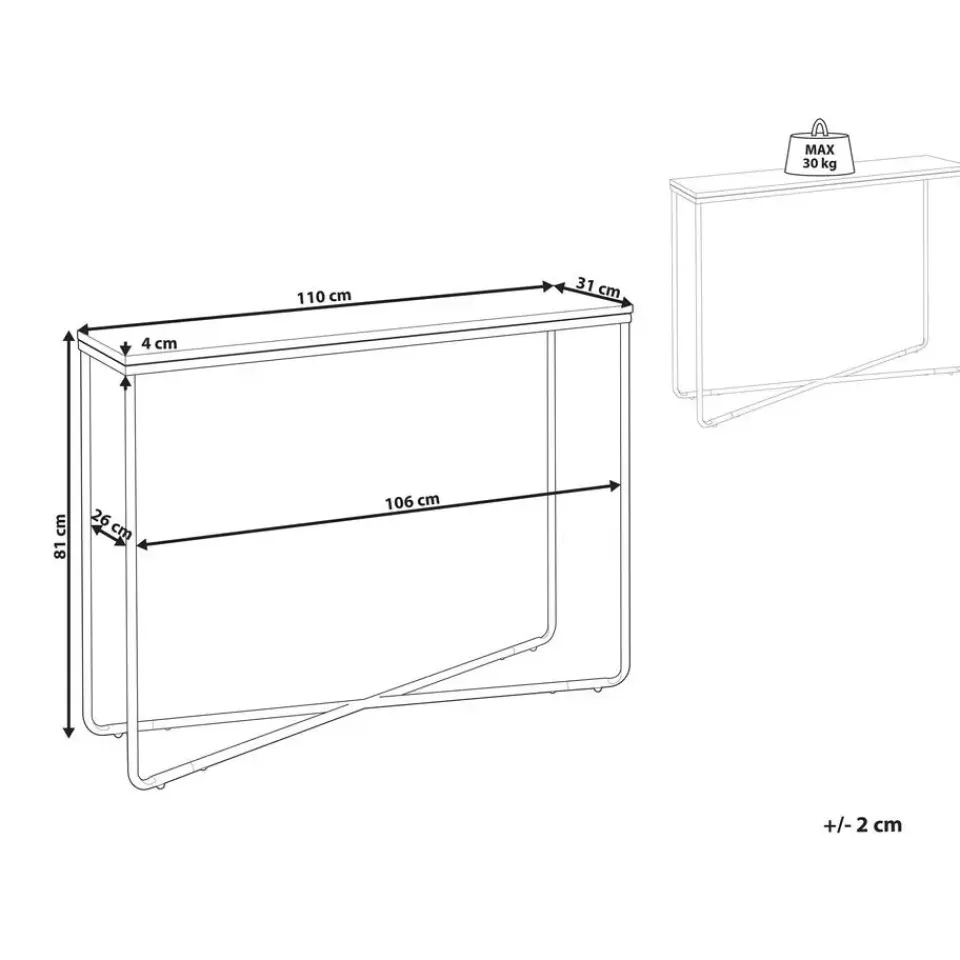 Beliani HAZEN - Sidetable - Grijs/Zwart- MDF Clearance