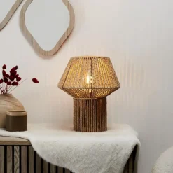 The Home Deco Factory HD Factory Tafellamp Nature - 27x33cm -Boho/ibiza stijl - natuurlijk Sale