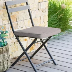 Hesperide Tuinstoelkussen - taupe - uv-bestendig - 40 x 4 cm New