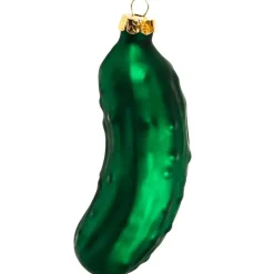 Merkloos HI Kersthangers - augurken - 4x stuks - glas - 9 cm Outlet