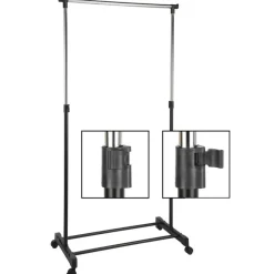 HI mobiel kledingrek - verstelbaar - op wielen - zwart - 160 cm New