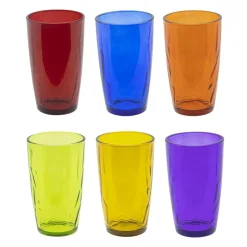 HI Waterglazen/drinkglazen - 6x - kleurenmix - 320 ml Sale