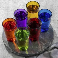 HI Waterglazen/drinkglazen - 6x - kleurenmix - 320 ml Sale