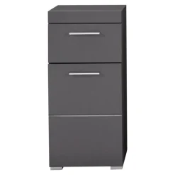 Hioshop AmandaMando badkamerkast 1 deur- 1 lade grijs- grijs hoogglans Hot
