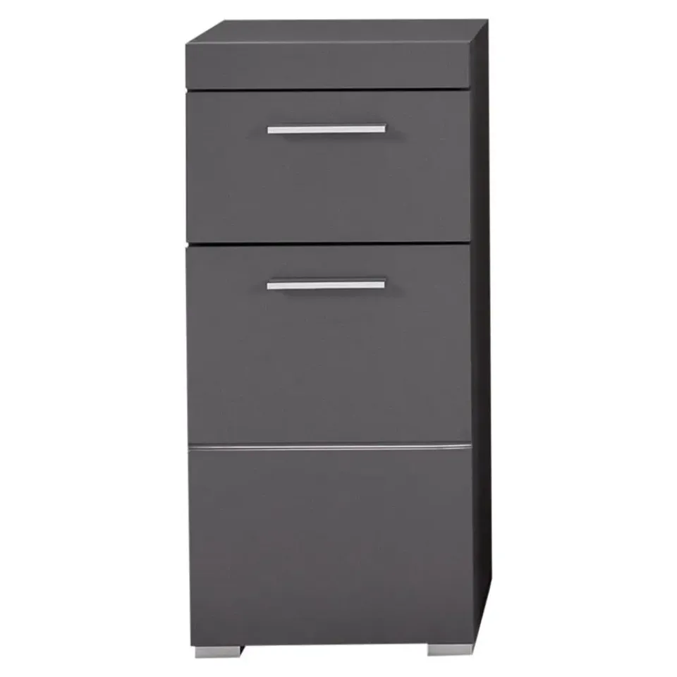Hioshop AmandaMando badkamerkast 1 deur- 1 lade grijs- grijs hoogglans Hot
