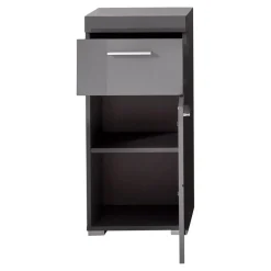 Hioshop AmandaMando badkamerkast 1 deur- 1 lade grijs- grijs hoogglans Hot