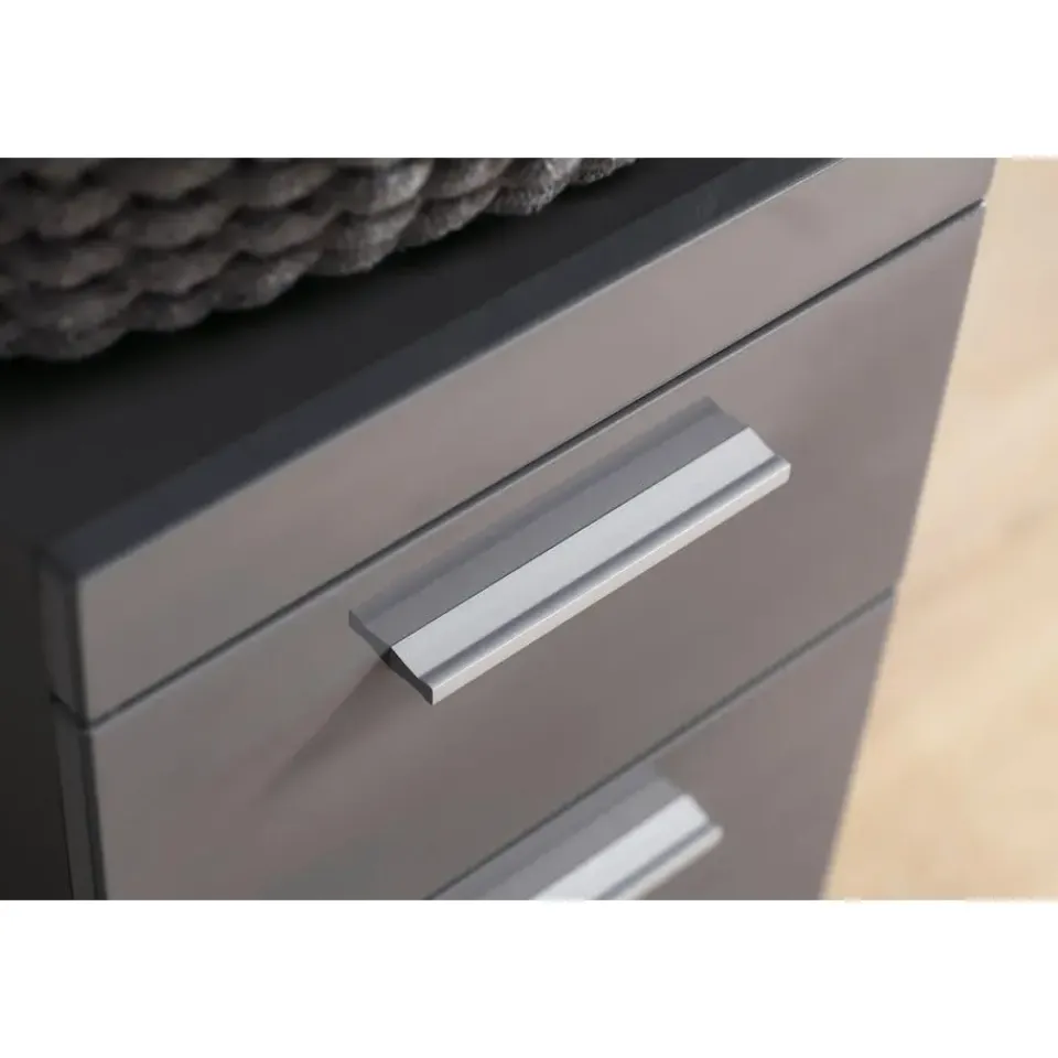 Hioshop AmandaMando badkamerkast 1 deur- 1 lade grijs- grijs hoogglans Hot