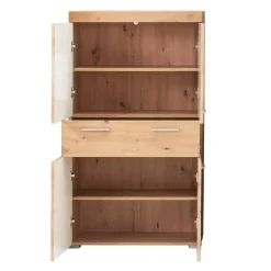 Hioshop AmandaMando badkamerkast 4 deuren- 1 lade eiken decor Online