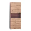 Hioshop AmandaMando kolomkast 4 deuren- 1 open vak eiken decor Clearance