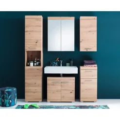 Hioshop AmandaMando kolomkast 2 deuren- 1 open vak eiken decor Hot