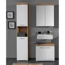 Hioshop AmandaMando spiegelkast 2 deuren donker eiken decor- spiegelglas Discount