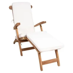 Merkloos Hioshop Arrecife ligstoel incl kussen teak Sale
