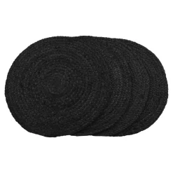 Hioshop Bombay Placemat Ø38cm- set van 4 donkergrijs Online