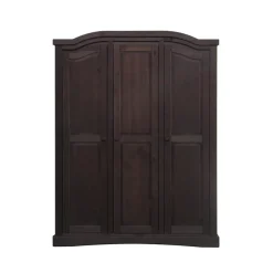 Hioshop Bruine 3-deurs kledingkast Rico Outlet