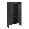 Merkloos Hioshop Bueno kledingkast 2 deuren- 1 lade- 3 planken en 2 haken donkergrijs Discount