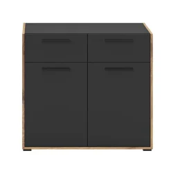 Merkloos Hioshop Bueno kommode 2 deuren- 2 lades donkergrijs Sale