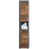 Hioshop CancunIndy kolomkast 2 deuren- 1 open vak eiken decor- oud houten Discount