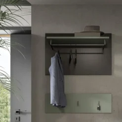 Merkloos Hioshop Canu kapstok 3 haken stofgroen- donkergrijs