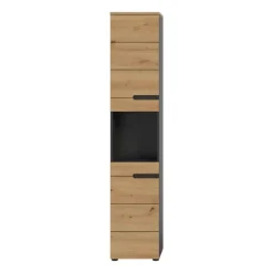Merkloos Hioshop Canu kolomkast 2 deuren- 1 plank eiken decor- grijs Hot
