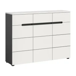 Merkloos Hioshop Canu schoenenkast 3 deuren- 3 lades wit- grijs Best