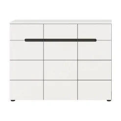 Merkloos Hioshop Canu schoenenkast 3 deuren- 3 lades wit- grijs Best