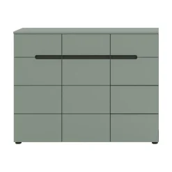 Merkloos Hioshop Canu schoenenkast 3 deuren- 3 lades stofgroen- donkergrijs New