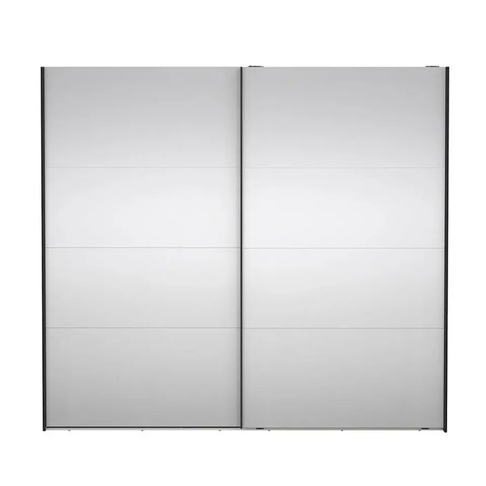 Hioshop Catania schuifdeurkast 2 deuren met spiegel 245x220cm mat zwart Best