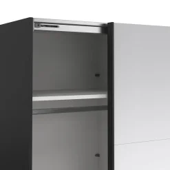 Hioshop Catania schuifdeurkast 2 deuren met spiegel 245x220cm mat zwart Best