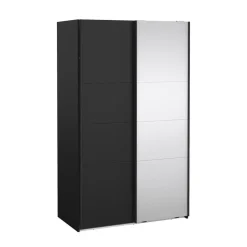 Hioshop Catania schuifdeurkast 2 deuren 120x200cm mat zwart Clearance