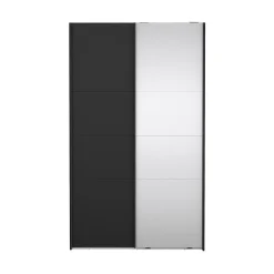 Hioshop Catania schuifdeurkast 2 deuren 120x200cm mat zwart Clearance