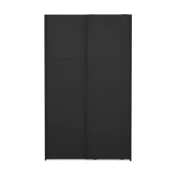 Hioshop Catania schuifdeurkast 2 deuren 120x200cm mat zwart Outlet
