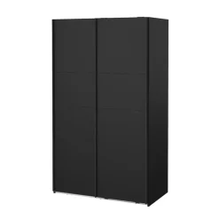 Hioshop Catania schuifdeurkast 2 deuren 120x200cm mat zwart Outlet