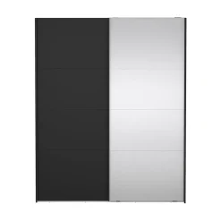 Hioshop Catania schuifdeurkast 2 deuren 180x220cm mat zwart Sale