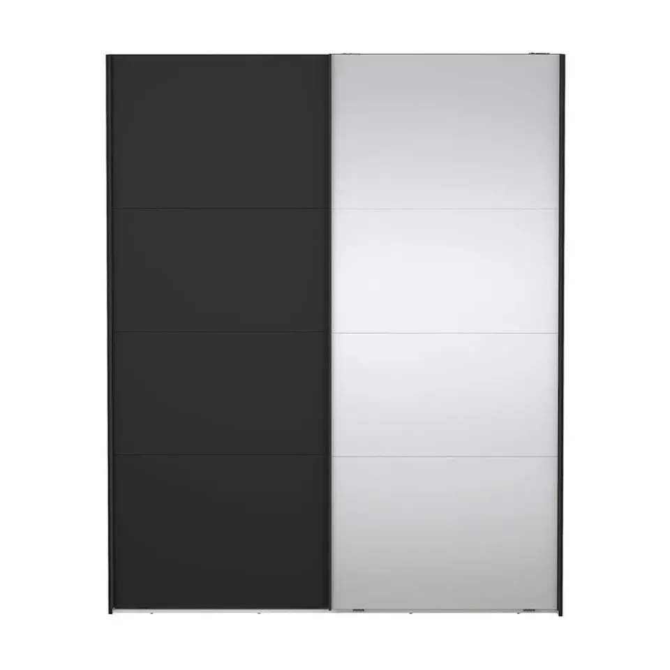 Hioshop Catania schuifdeurkast 2 deuren 180x220cm mat zwart Sale