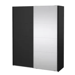 Hioshop Catania schuifdeurkast 2 deuren 180x220cm mat zwart Sale