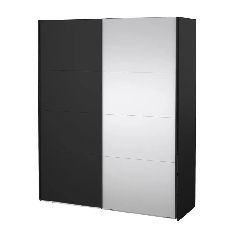 Hioshop Catania schuifdeurkast 2 deuren 180x220cm mat zwart Sale
