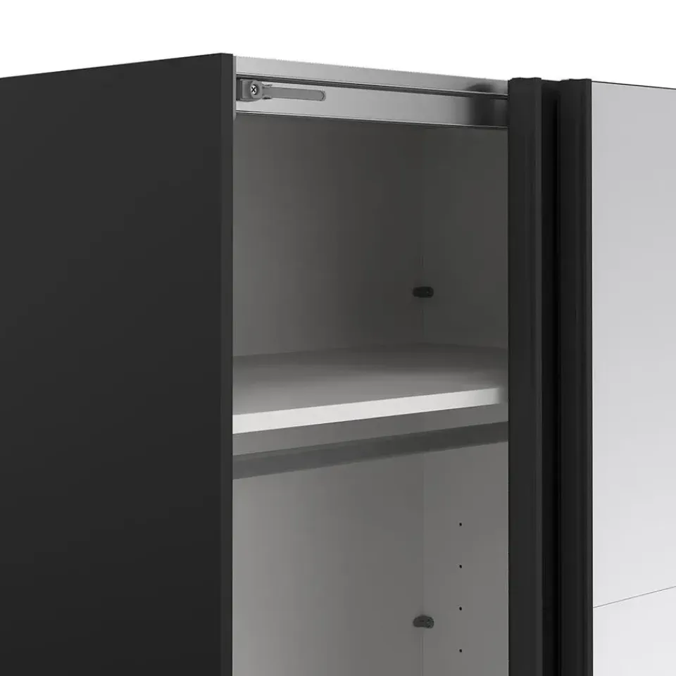 Hioshop Catania schuifdeurkast 2 deuren 180x220cm mat zwart Sale