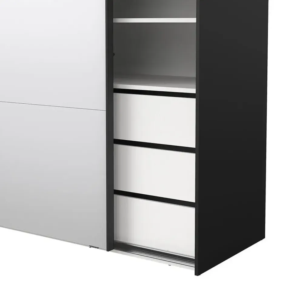 Hioshop Catania schuifdeurkast 2 deuren 180x220cm mat zwart Sale