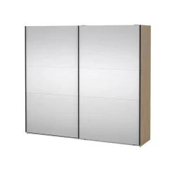 Hioshop Como schuifdeurkast 2 deuren met spiegel 245x220cm eikdecor Online