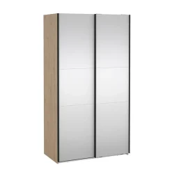 Hioshop Como schuifdeurkast 2 deuren met spiegel 120x220cm eikdecor Discount