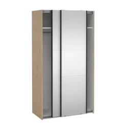 Hioshop Como schuifdeurkast 2 deuren met spiegel 120x220cm eikdecor Discount