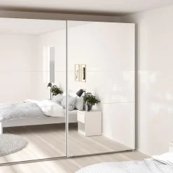 Hioshop Como schuifdeurkast 2 deuren met spiegel 245x220cm wit Online