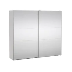 Hioshop Como schuifdeurkast 2 deuren met spiegel 245x220cm wit Online