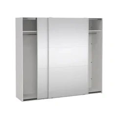 Hioshop Como schuifdeurkast 2 deuren met spiegel 245x220cm wit Online